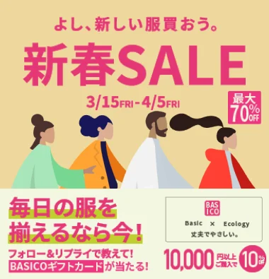 新春セールの期間と割引情報をまとめた自主制作画像