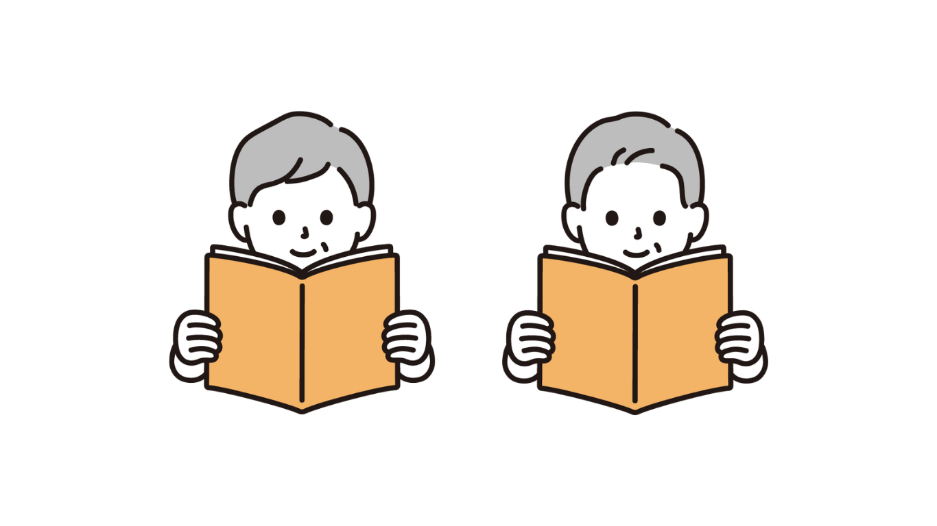 本を読む高齢者のイラスト